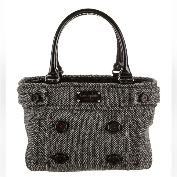 Kate Spade New York black & white knit shoulder bag/handbag. - Picture 1 of 5